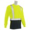 Erb Safety T-Shirt, Birdseye Mesh, Long Slv, Class 2, 9007SB, Hi-Viz Lime/Blk, MD 62414
